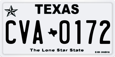 TX license plate CVA0172
