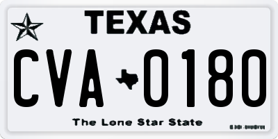 TX license plate CVA0180