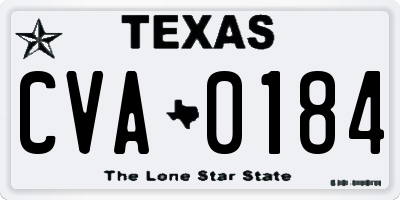 TX license plate CVA0184