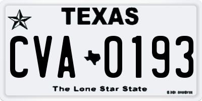 TX license plate CVA0193