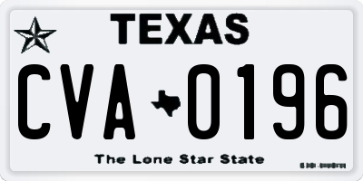 TX license plate CVA0196