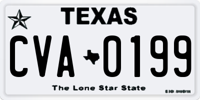TX license plate CVA0199
