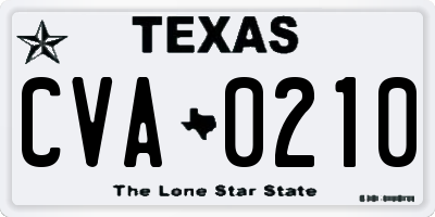 TX license plate CVA0210