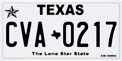 TX license plate CVA0217
