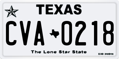 TX license plate CVA0218