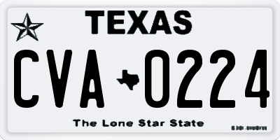 TX license plate CVA0224