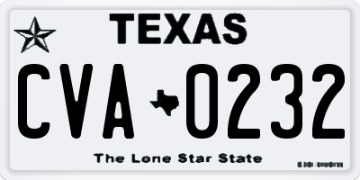 TX license plate CVA0232