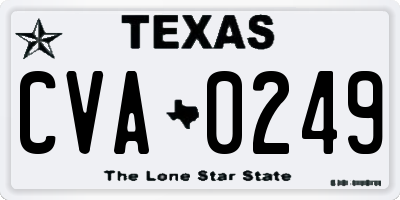 TX license plate CVA0249