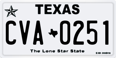 TX license plate CVA0251