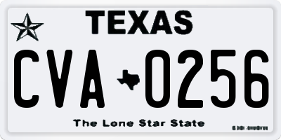 TX license plate CVA0256