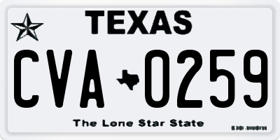TX license plate CVA0259