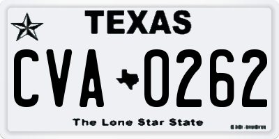 TX license plate CVA0262