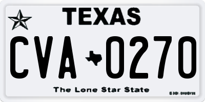 TX license plate CVA0270
