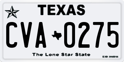 TX license plate CVA0275