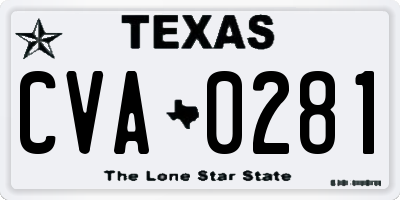 TX license plate CVA0281