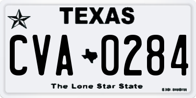 TX license plate CVA0284