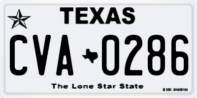 TX license plate CVA0286