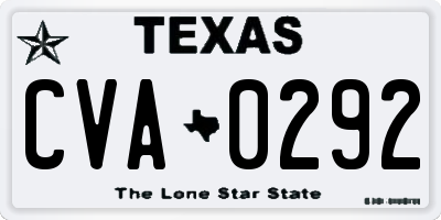 TX license plate CVA0292