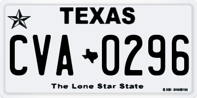 TX license plate CVA0296