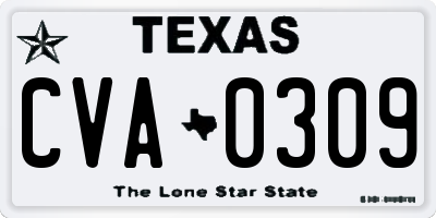 TX license plate CVA0309