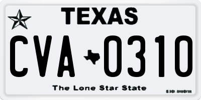 TX license plate CVA0310