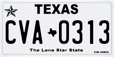 TX license plate CVA0313