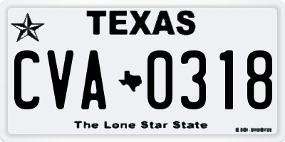 TX license plate CVA0318