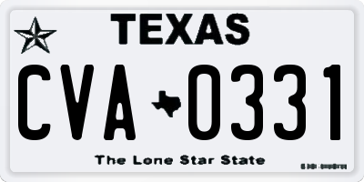 TX license plate CVA0331