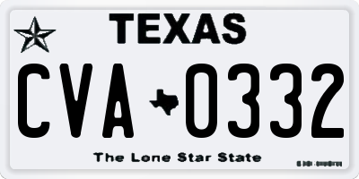 TX license plate CVA0332