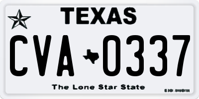 TX license plate CVA0337
