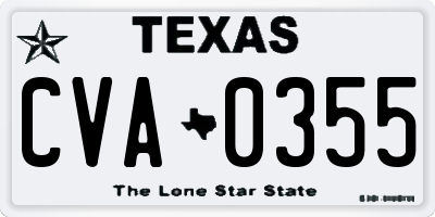 TX license plate CVA0355
