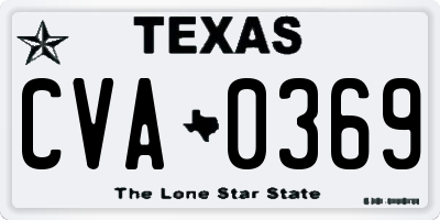 TX license plate CVA0369