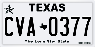 TX license plate CVA0377