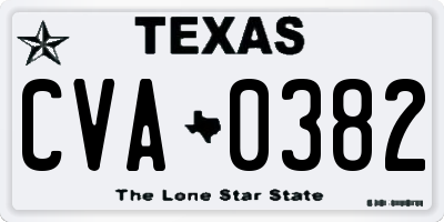 TX license plate CVA0382