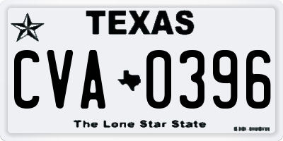TX license plate CVA0396