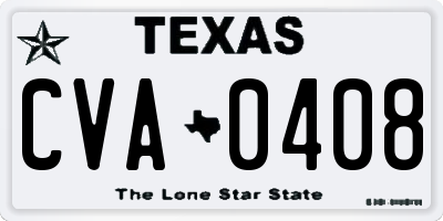 TX license plate CVA0408