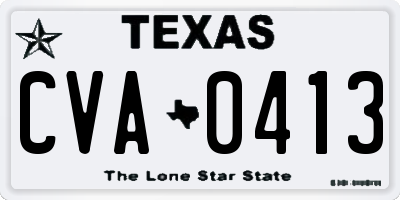 TX license plate CVA0413