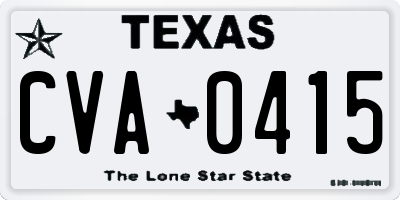 TX license plate CVA0415