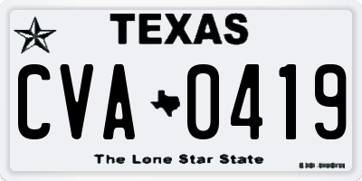 TX license plate CVA0419