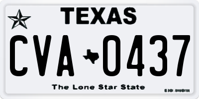 TX license plate CVA0437