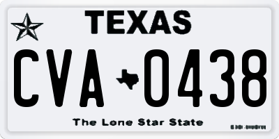 TX license plate CVA0438