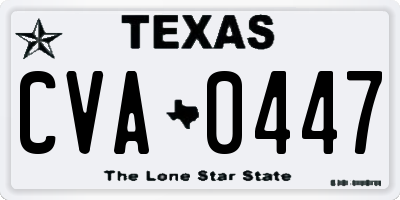 TX license plate CVA0447