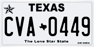 TX license plate CVA0449