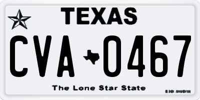 TX license plate CVA0467