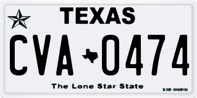 TX license plate CVA0474