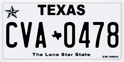TX license plate CVA0478