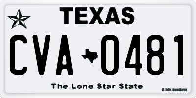 TX license plate CVA0481