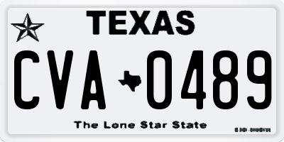 TX license plate CVA0489