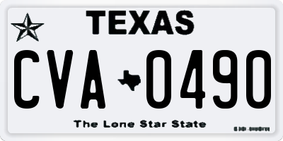 TX license plate CVA0490
