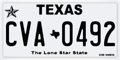 TX license plate CVA0492